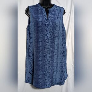 Acrobat Blue‎ Reptile Print Tunic Silk Dress | Size Small